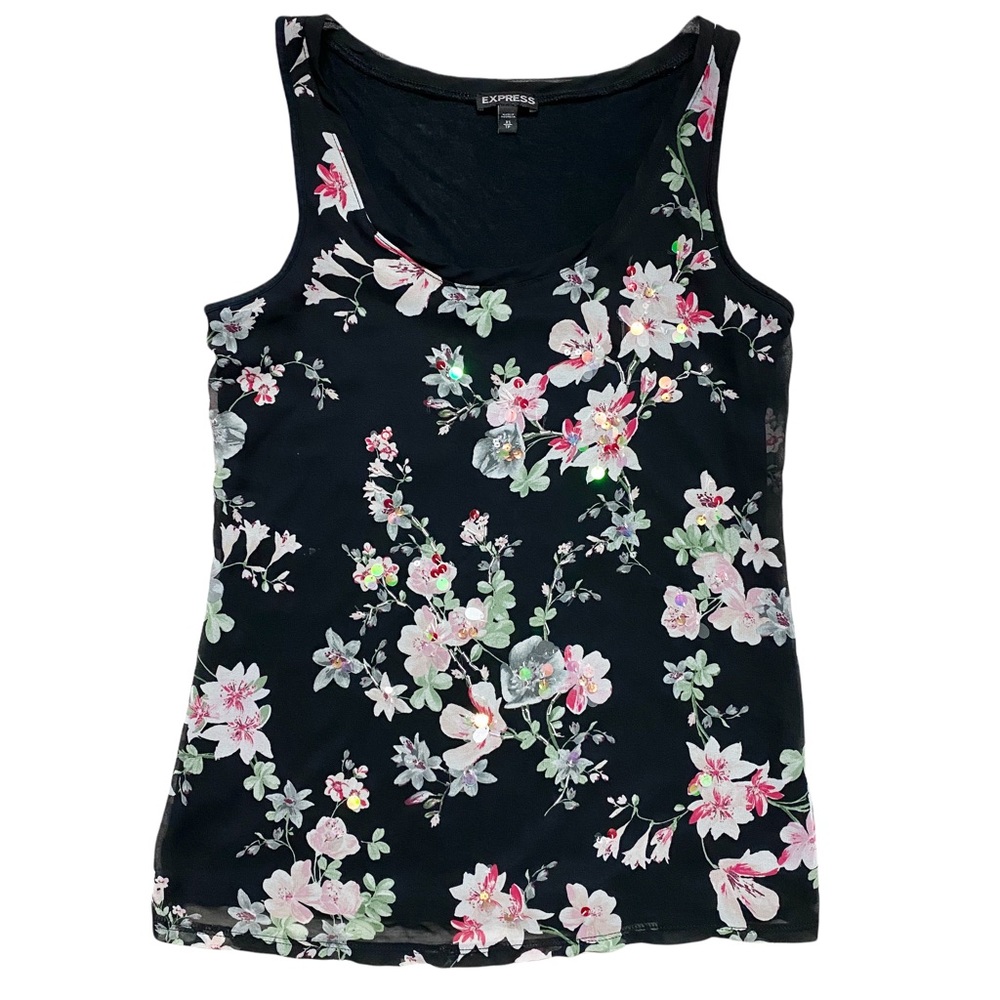 Express Floral Sequin Tank Top